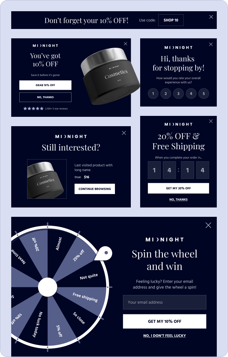 skincare dark popup theme design