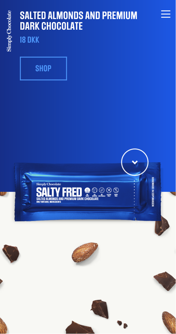 mobile landing page examples from Simply Chocolate