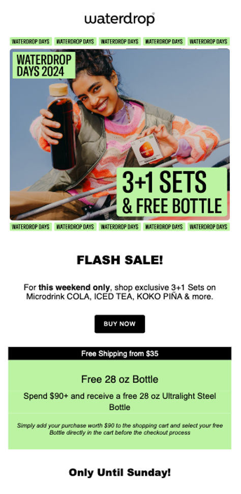 Waterdrop email marketing example