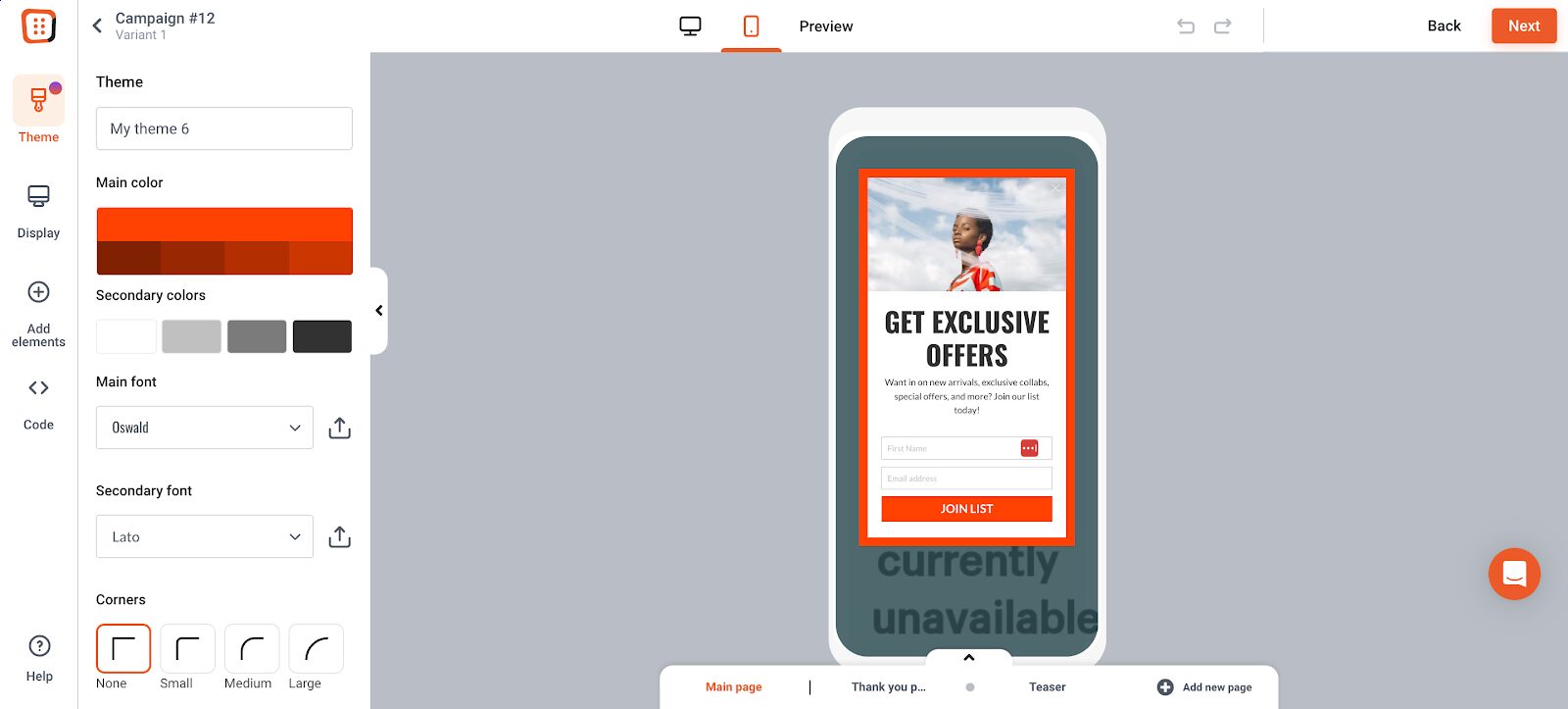 You can choose whether you want to create your popup for mobile or desktop visitors.