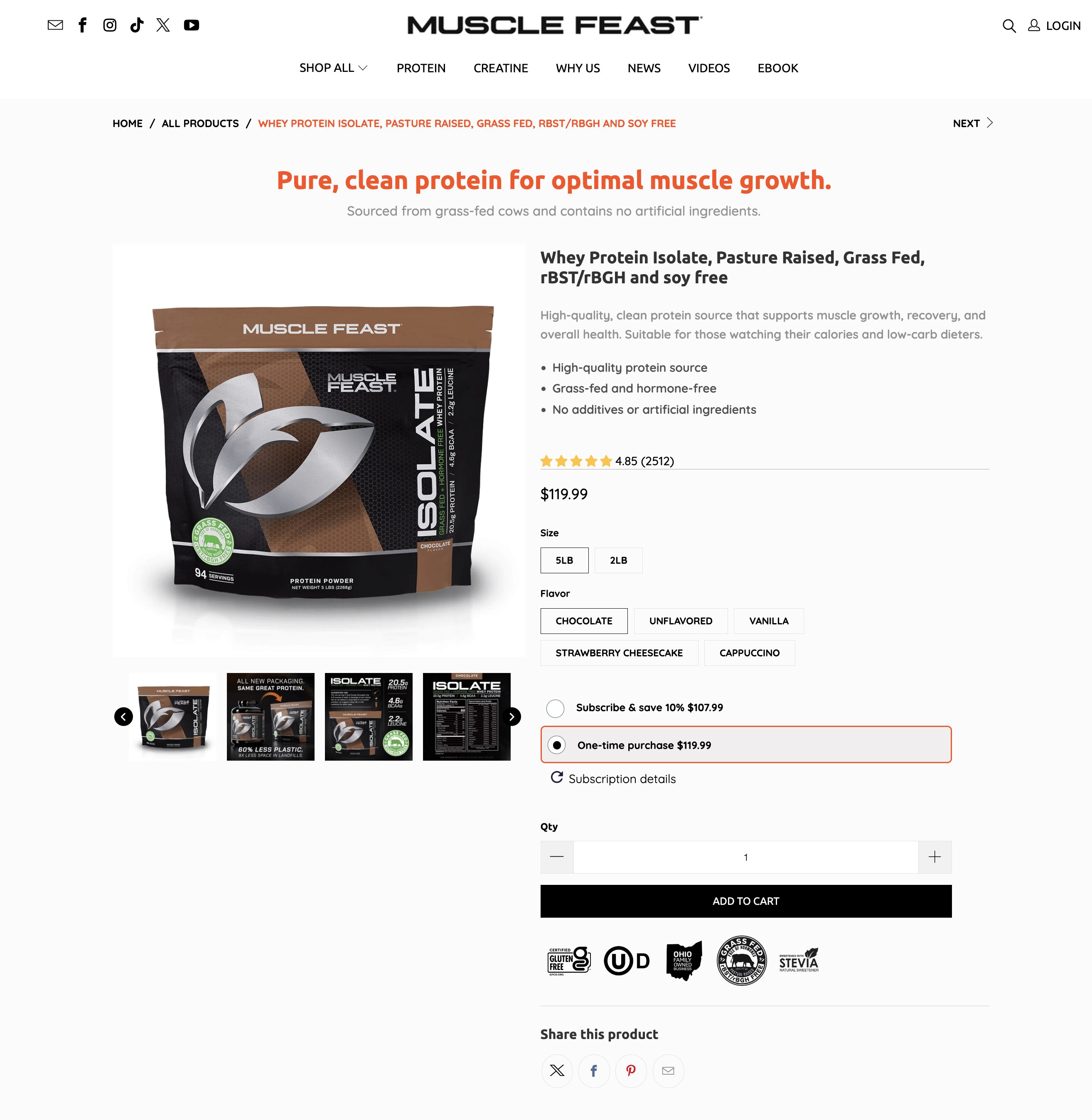 Muscle Feast product page example