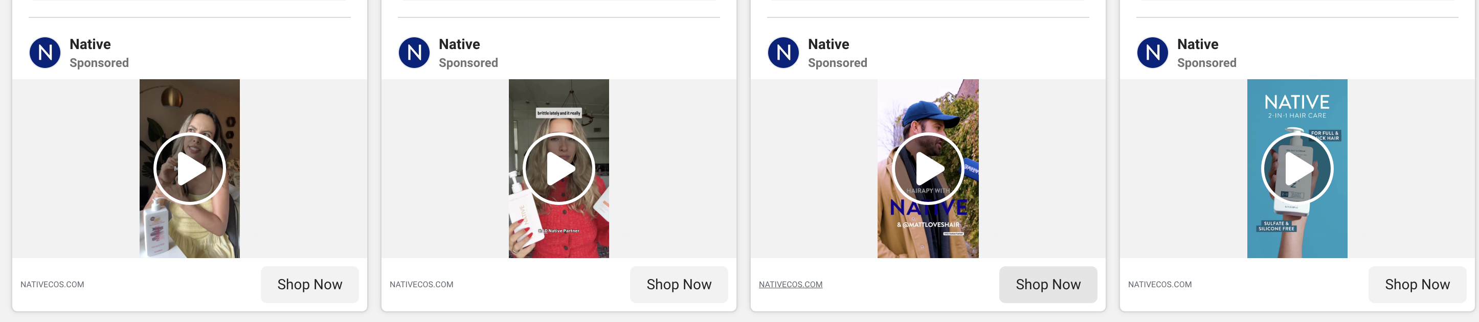 Native Deodorant paid ads