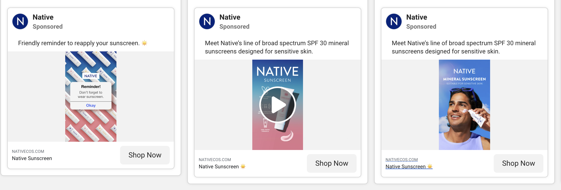 Native Deodorant paid ads