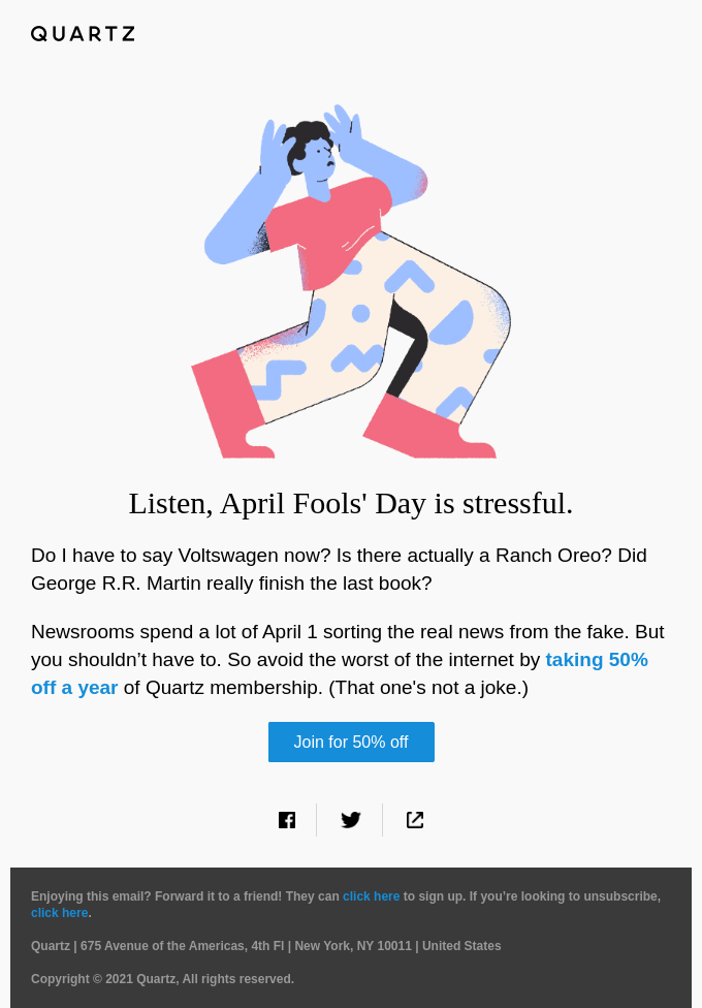 Email marketing strategy for April Fools' Day