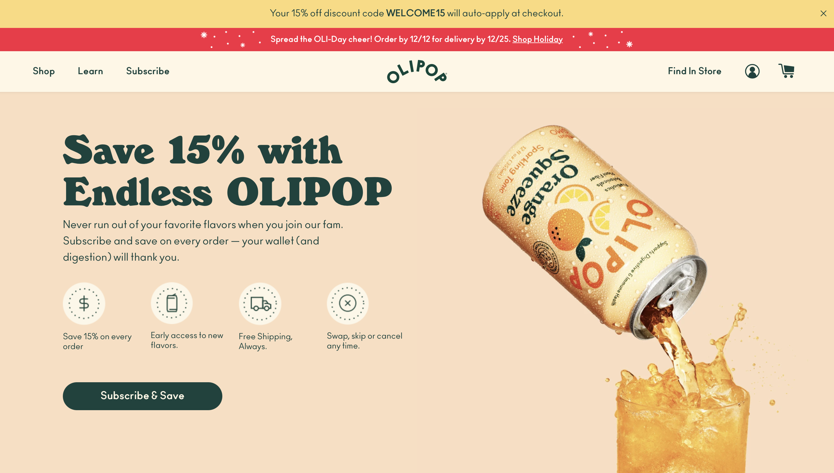 Olipop also has a subscription model