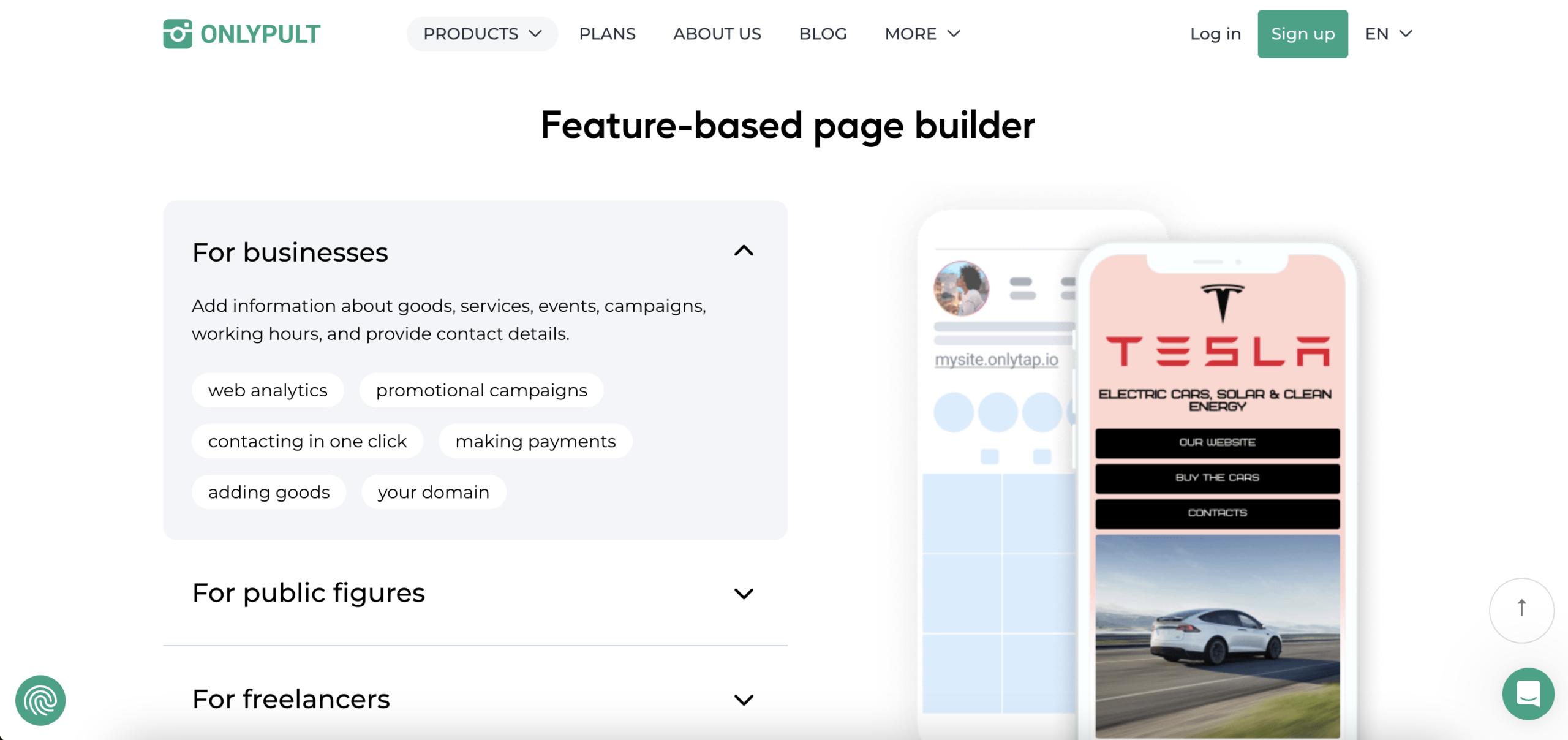 Onlypult builder landing page software