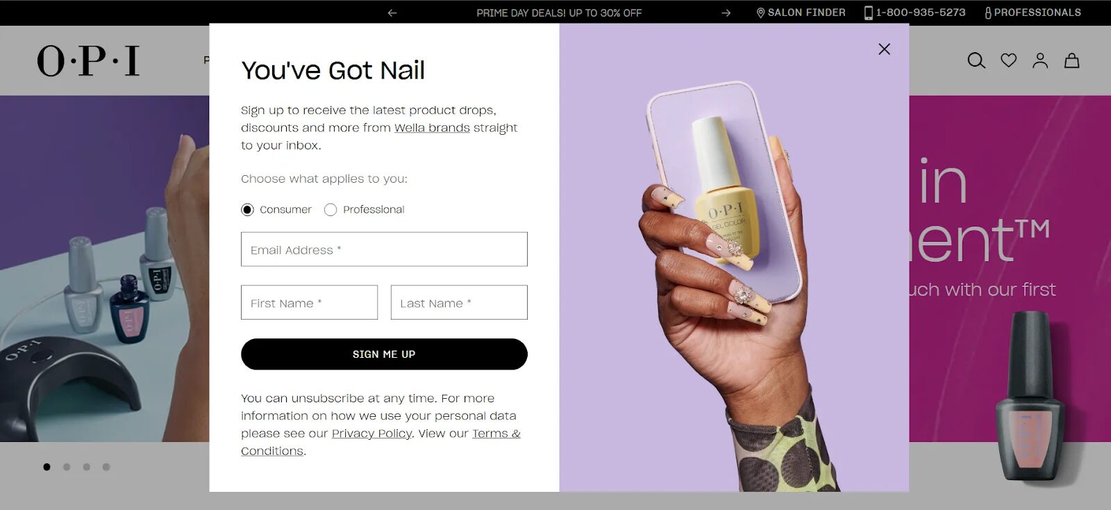 OPI sign up form