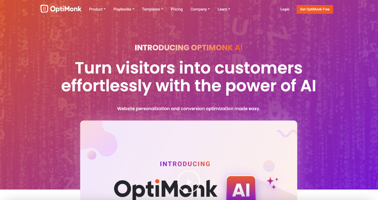 OptiMonk AI is a great marketing AI tool