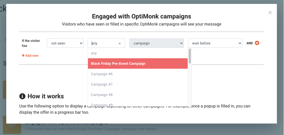 seasonal campaign messaging with popups