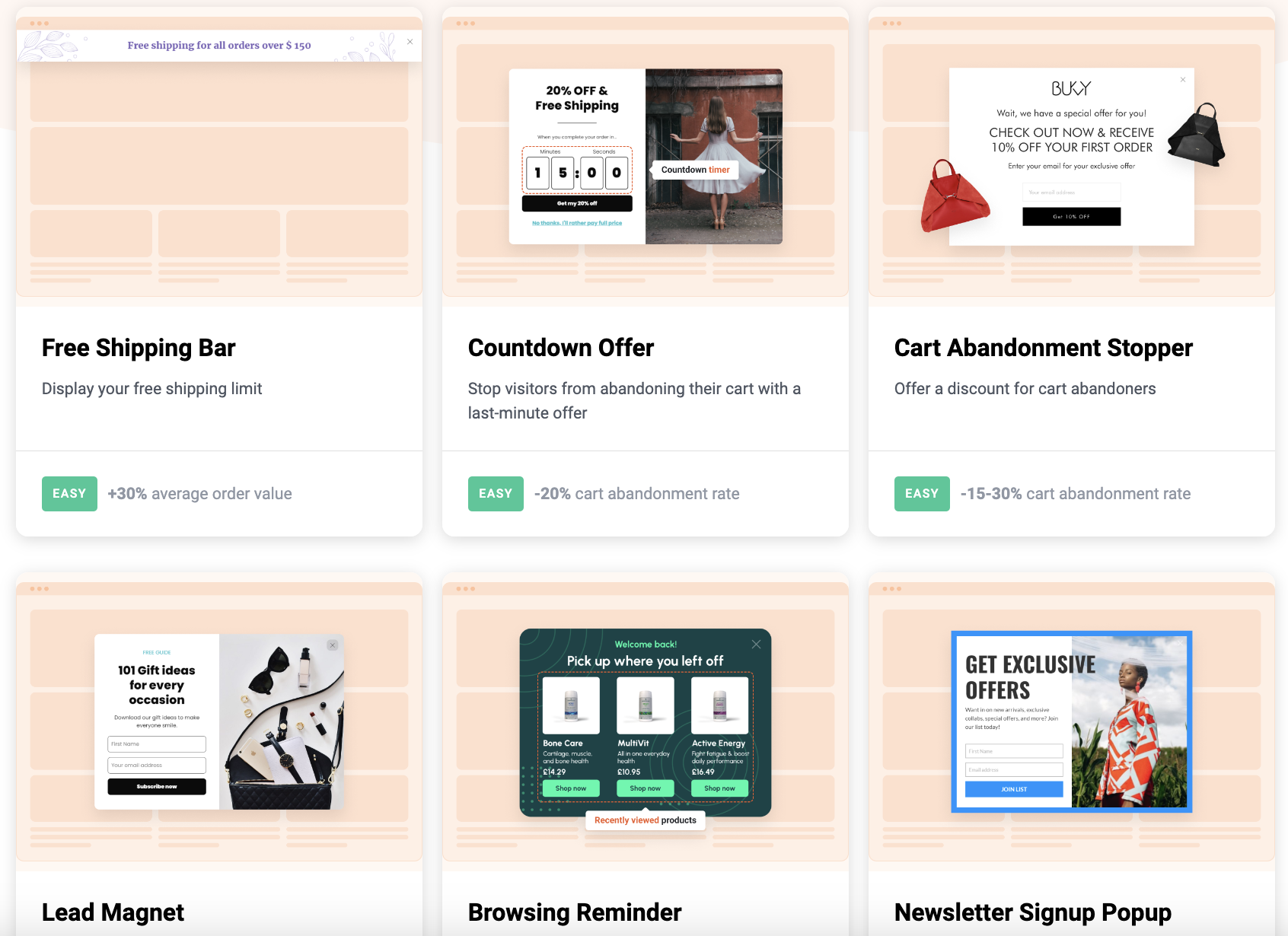 OptiMonk use cases
