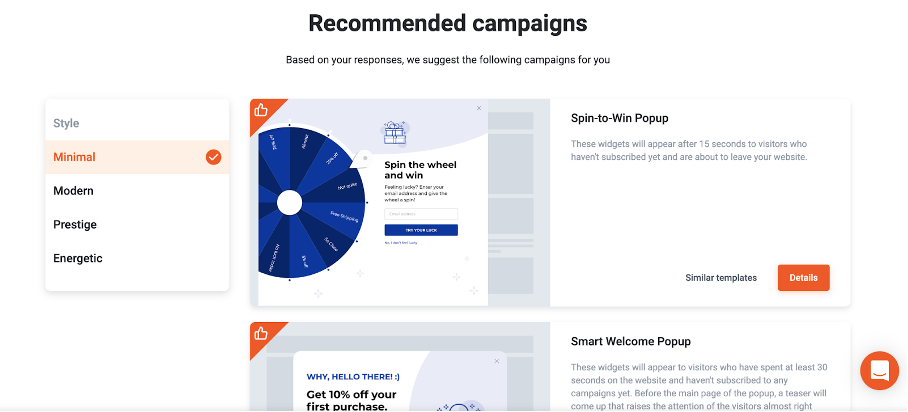 Top 9 Ecommerce Segments & How to Help Them With Popups optimonk wizard 03 - Top 9 Ecommerce Segments & How to Help Them With Popups
