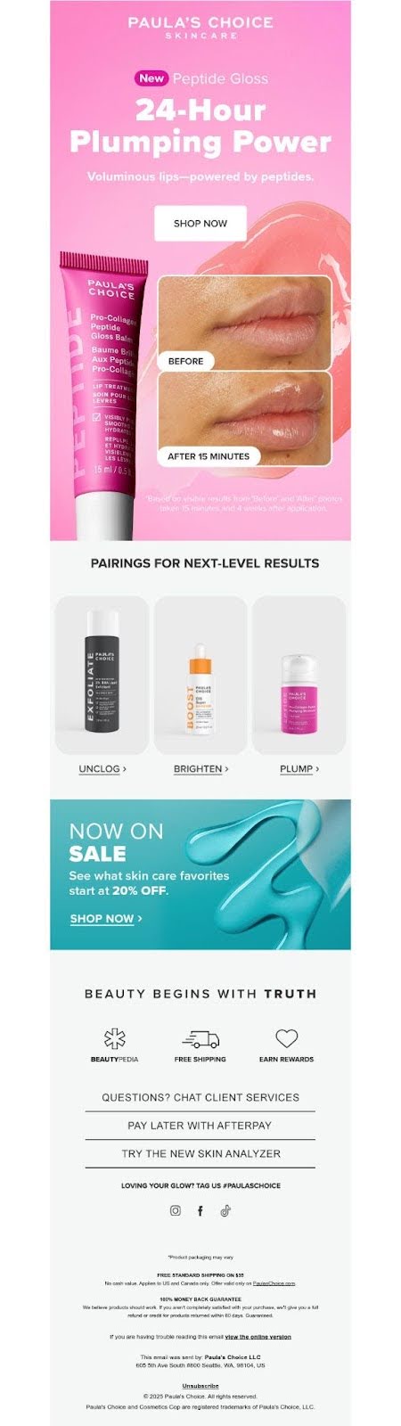 Paulas choice email marketing