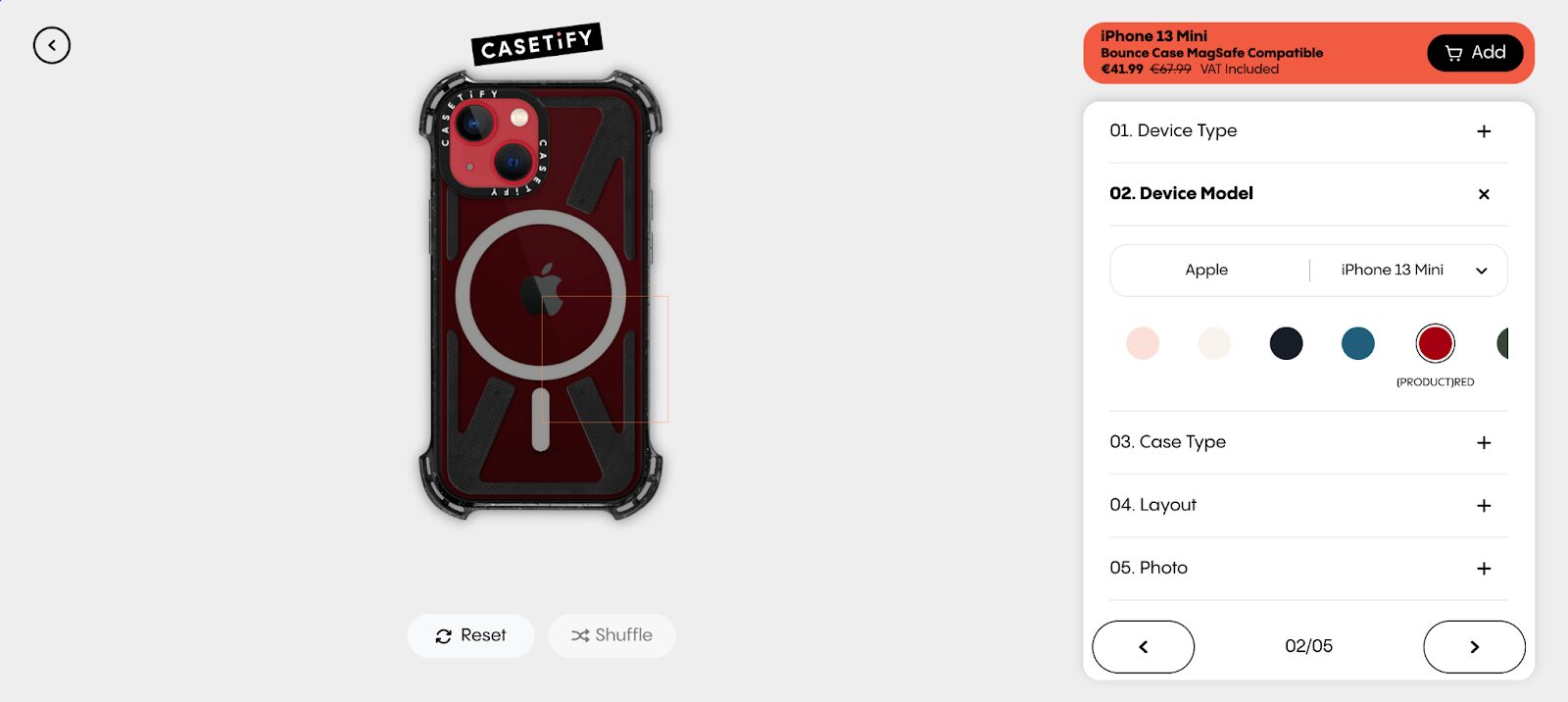 Ecommerce customization example with Casetify