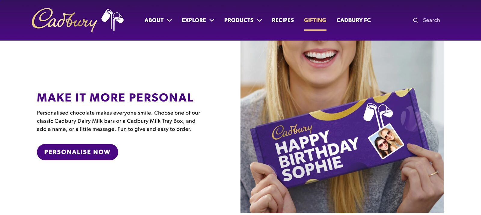 Cadbury's example customization e-commerce