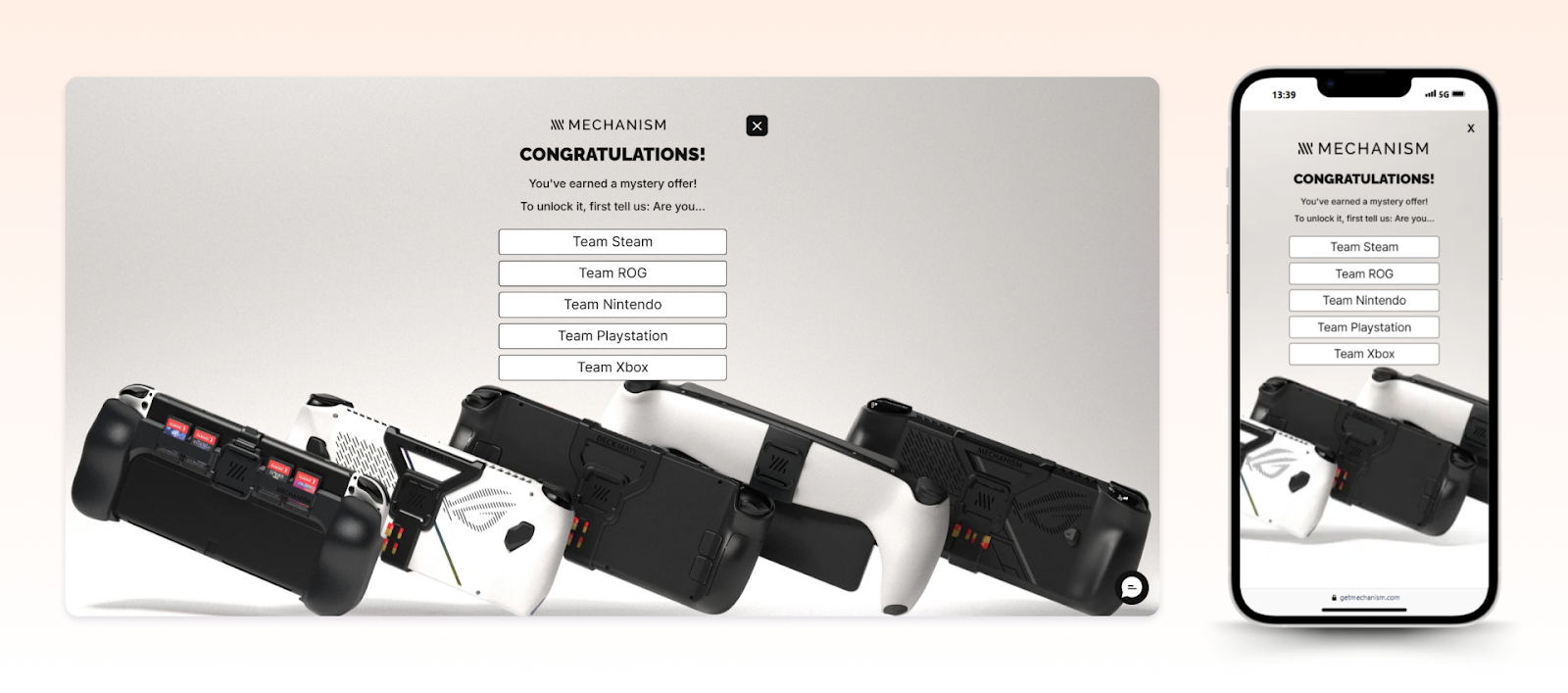 Mechanism personalization quiz hooks potential customers in with a simple question.