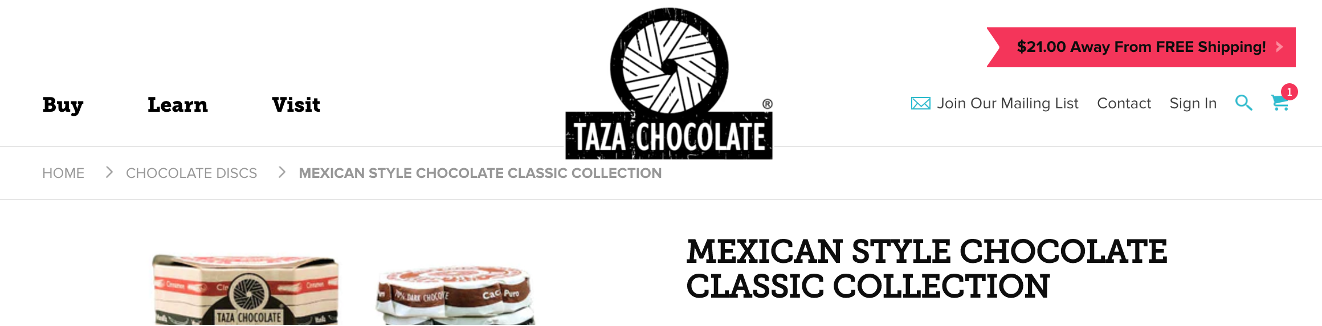 Taza Chocolate ecommerce personalization