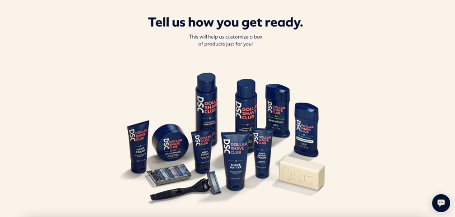 Dollar Shave Club uses a quiz to drive lead generation and conversions