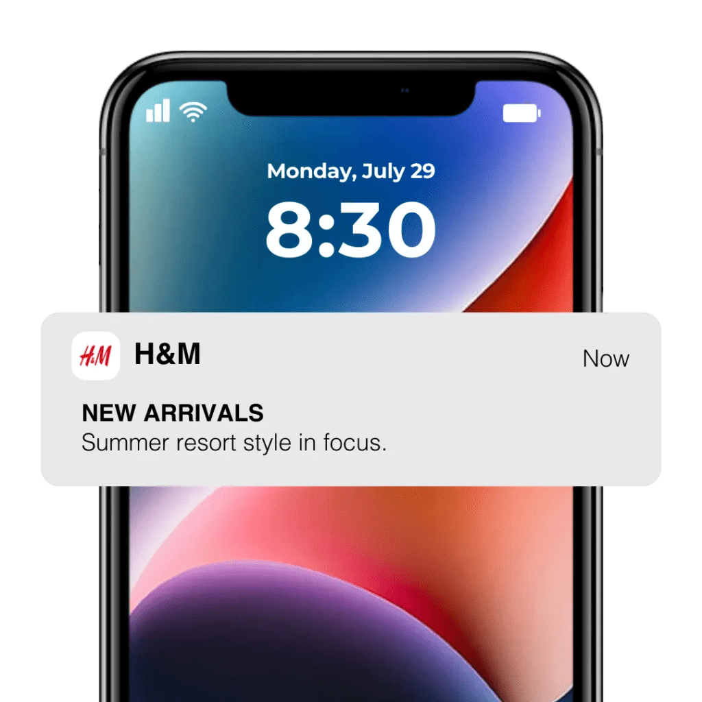 H&M app users receive notifications about new arrivals