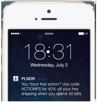 PLNDR hyper targeted offers.