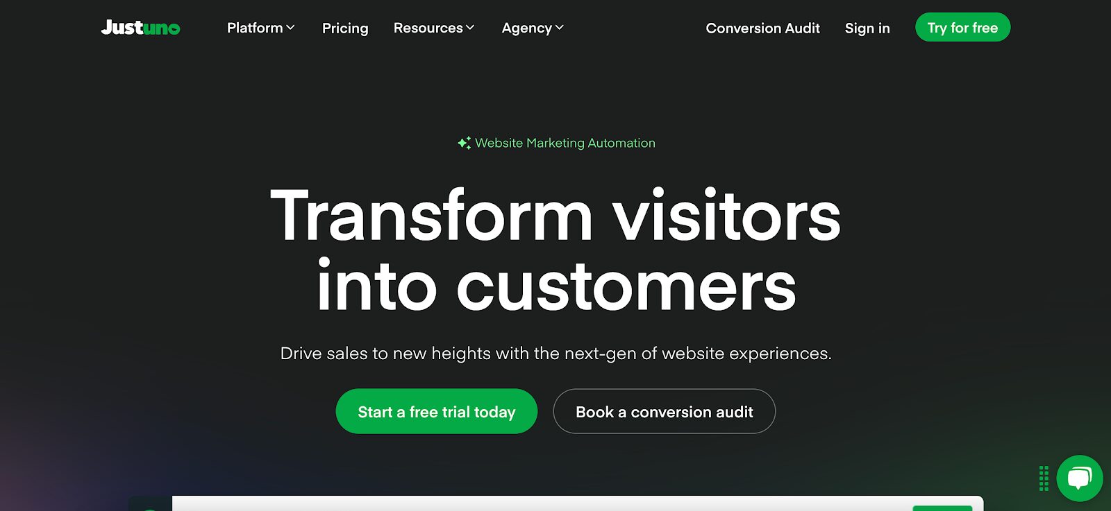 Justuno’s AI-driven personalization platform showing a targeted popup with real-time visitor data insights.