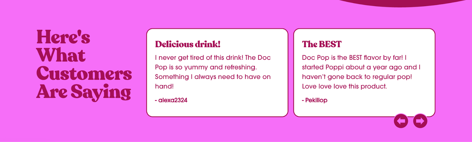 Poppi's customer reviews