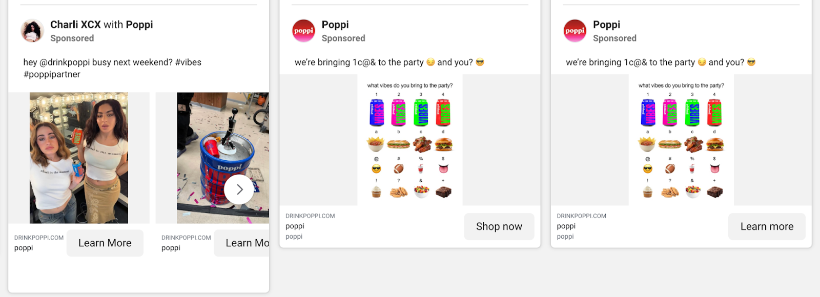 Poppi Meta ads / Facebook ads