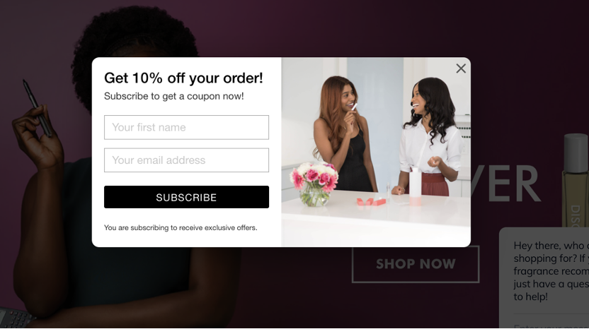 ecommerce marketing popup to increase conversion rate