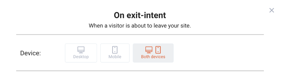 Display a pop-up on exit-intent