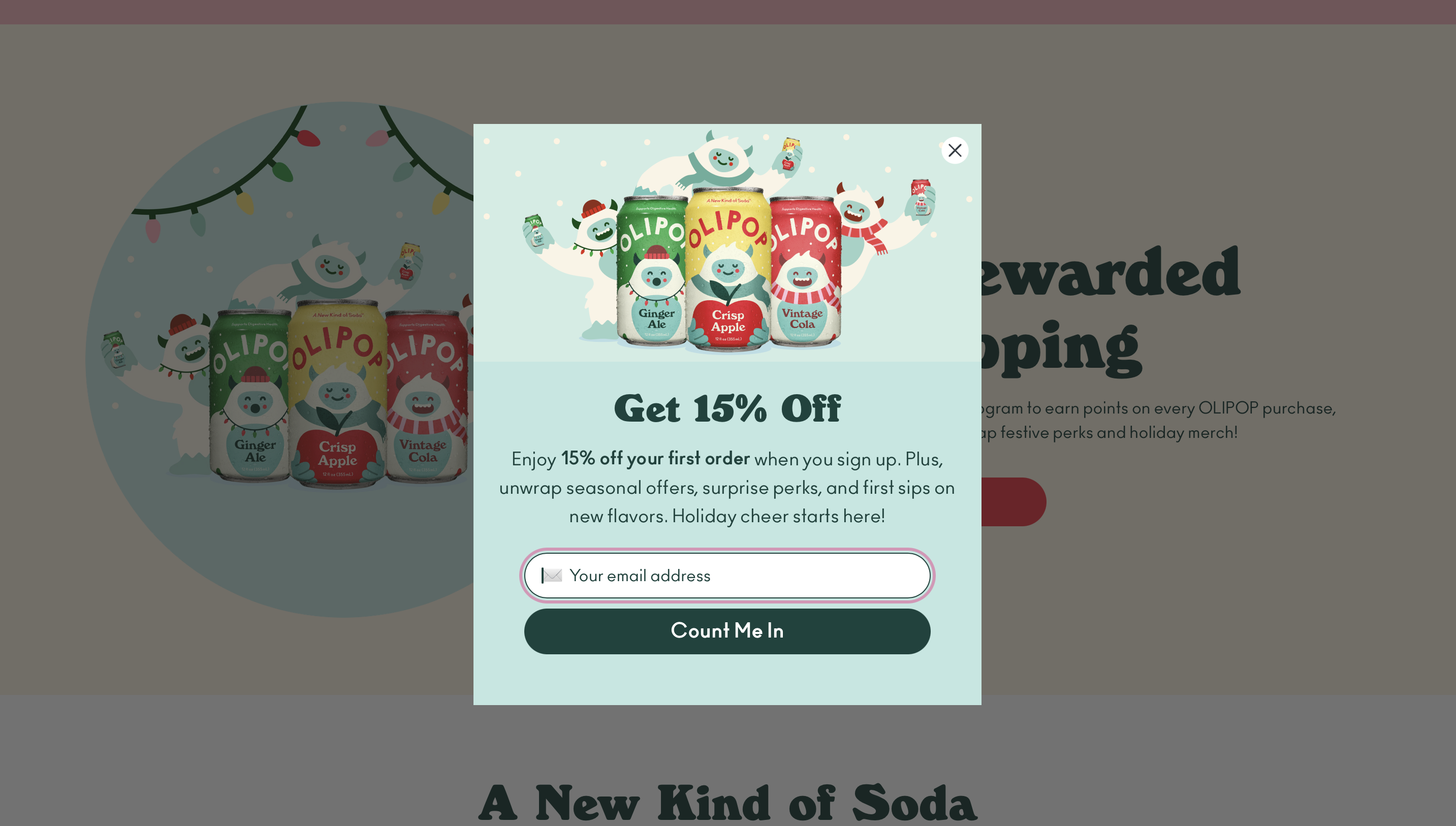 Olipop has a multi-step popup
