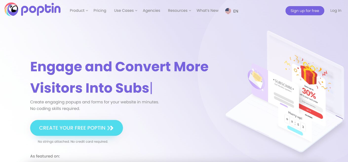 Poptin is a great Popupsmart alternative