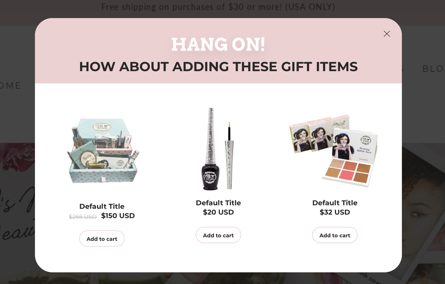 Pretty Vulgar popup