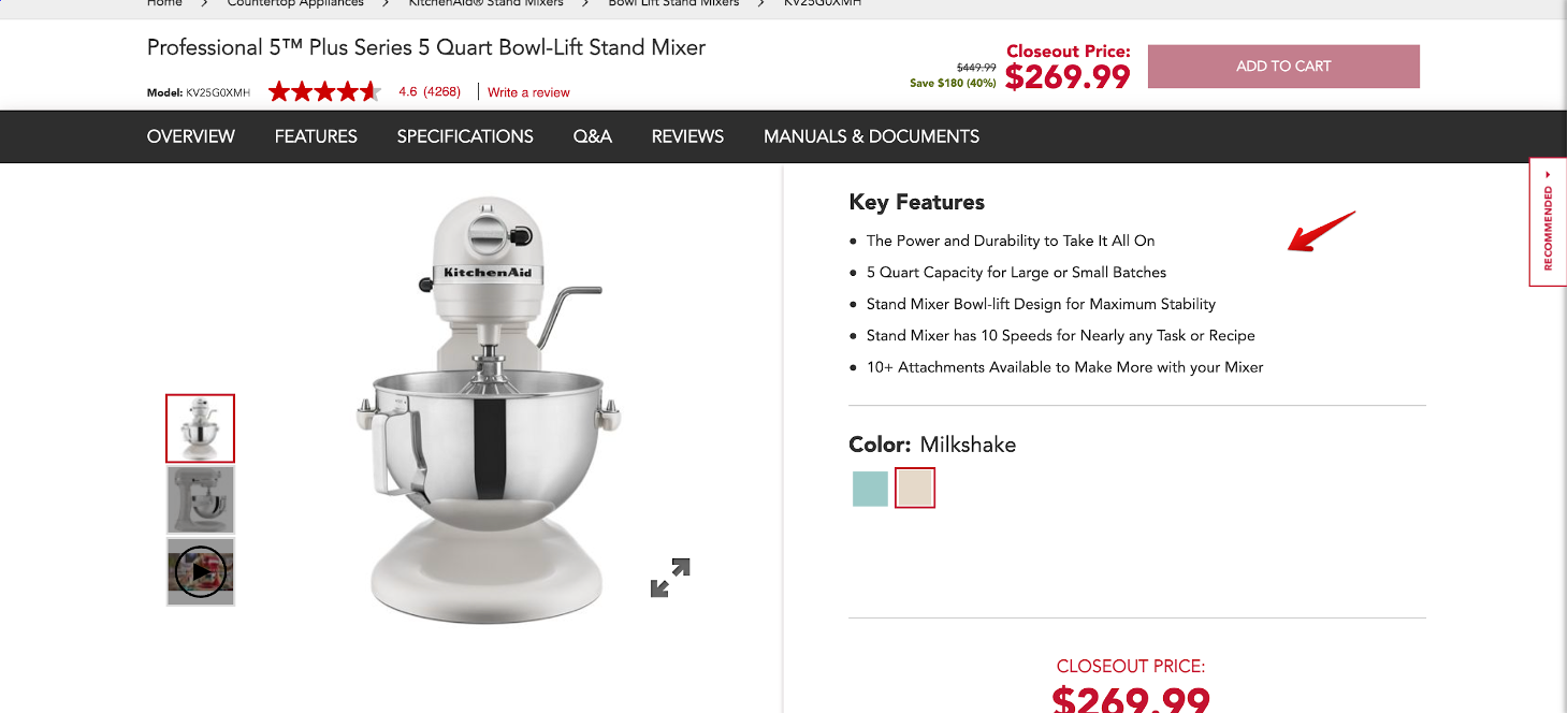 Write product descriptions like KitchenAid