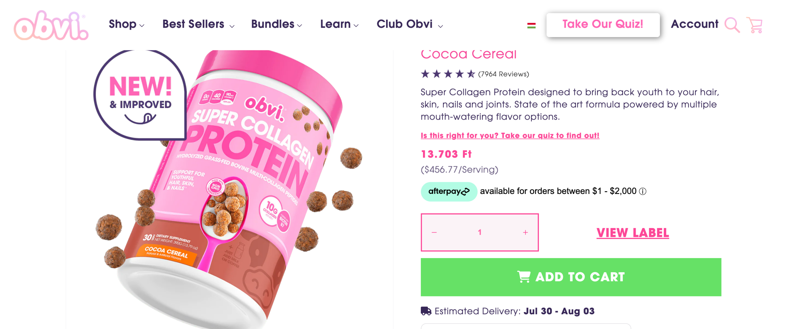 Use a quiz to help users get the most out of your ecommerce store - product page example 2