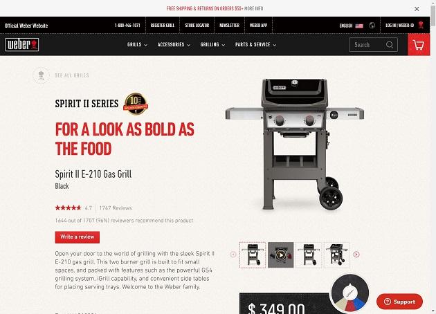 Weber product page