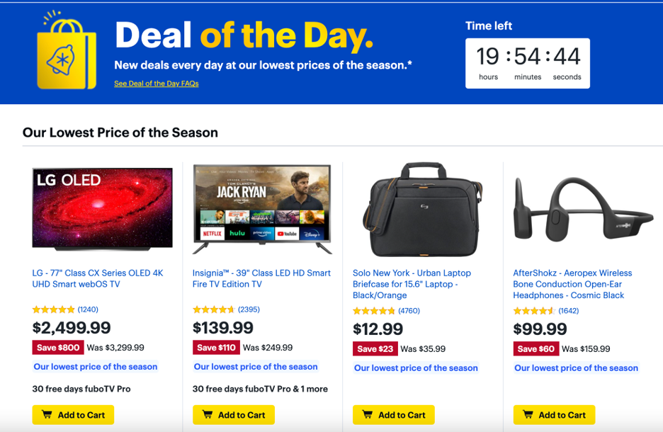 Best Buy’s recommendation engine promotes daily deals