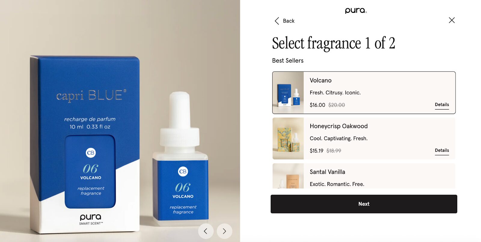 Select your fragrance