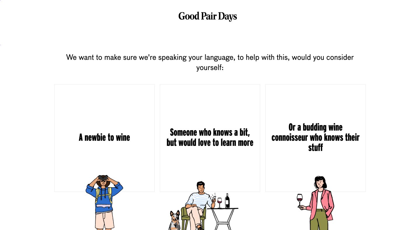 Good Pair Days quiz funnel