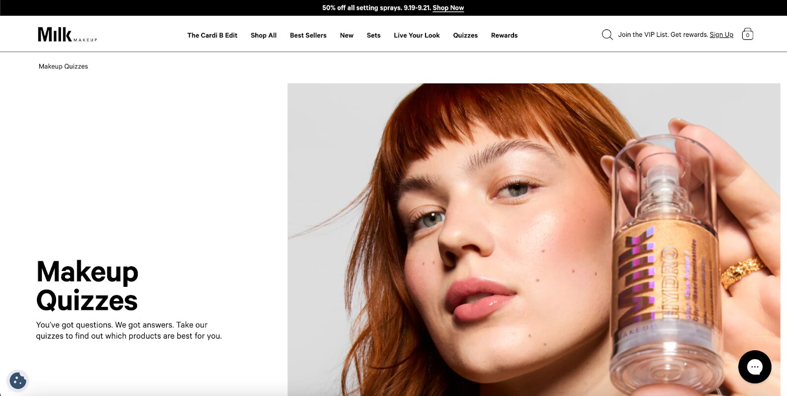 Milk makeup quizzes
