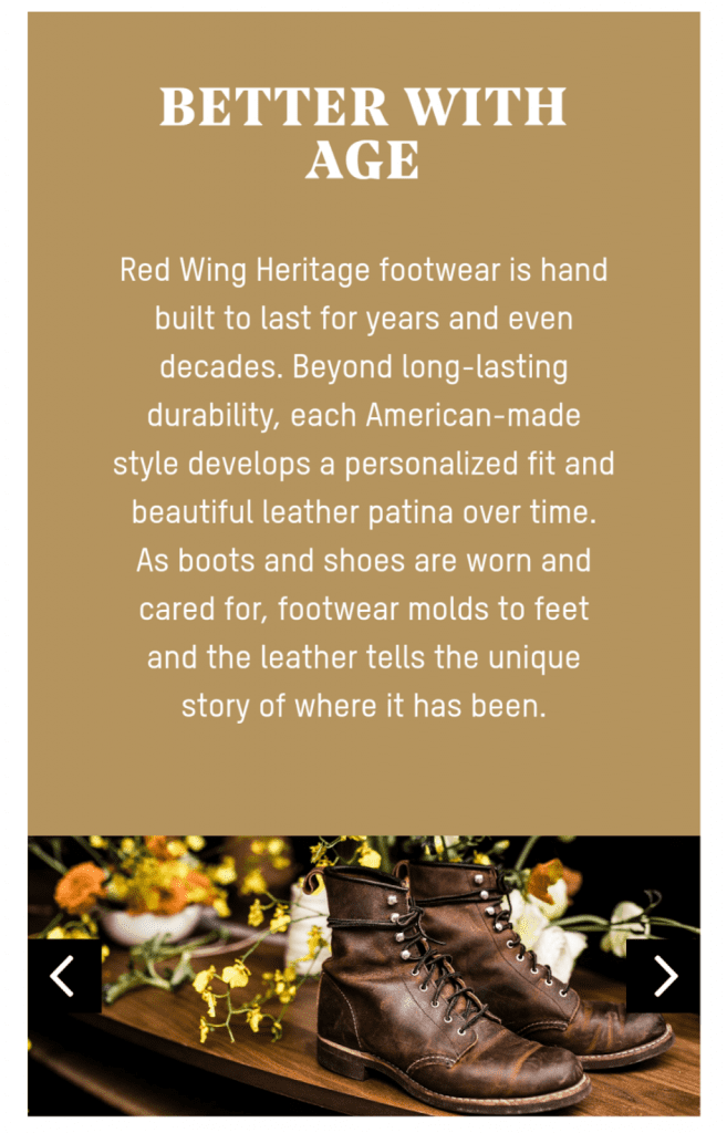 Red Wing Shoes unique value proposition