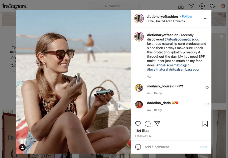 Rituals influencer marketing