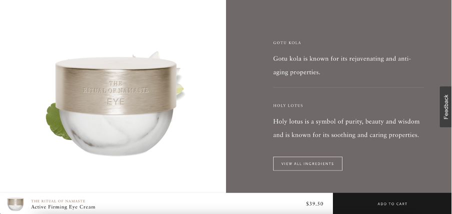 Rituals product page