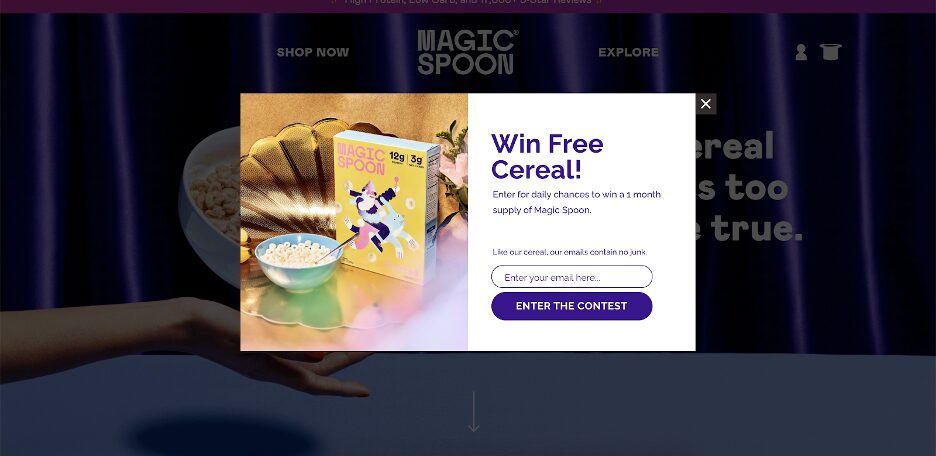 Magic Spoon is offering a free gift in their sales promotion campaign.