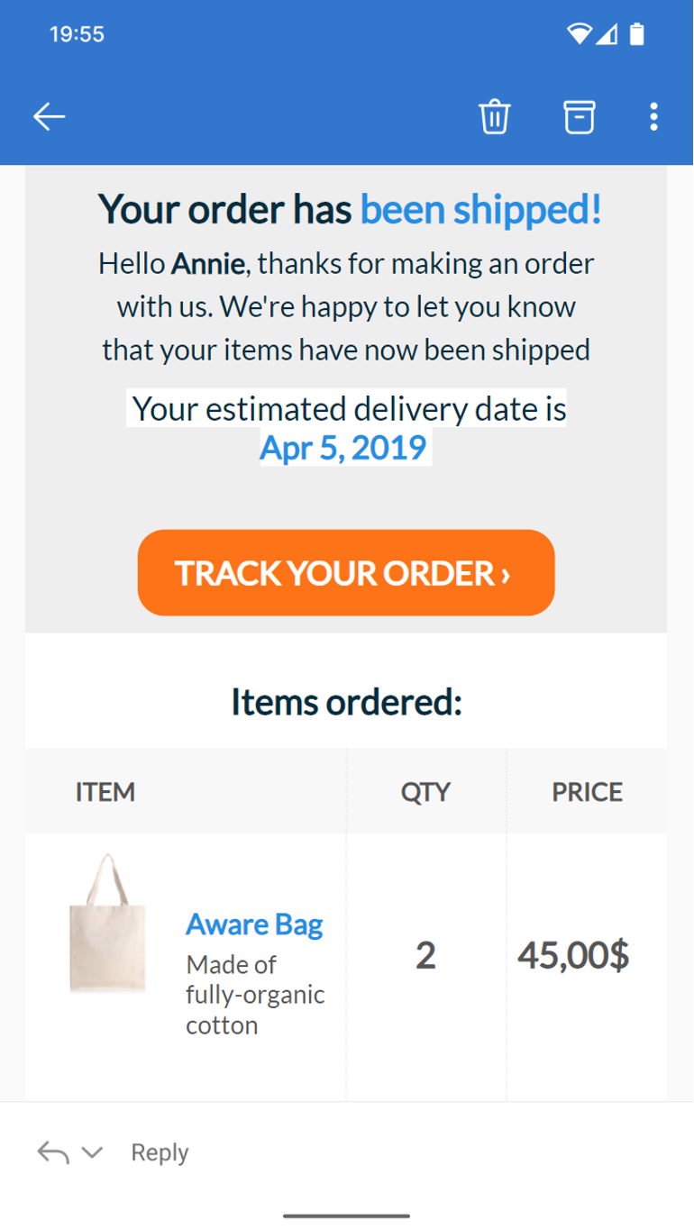 6 Tips to Improve Your Shipping Confirmation Emails shipping emails 05 - 6 Tips to Improve Your Shipping Confirmation Emails