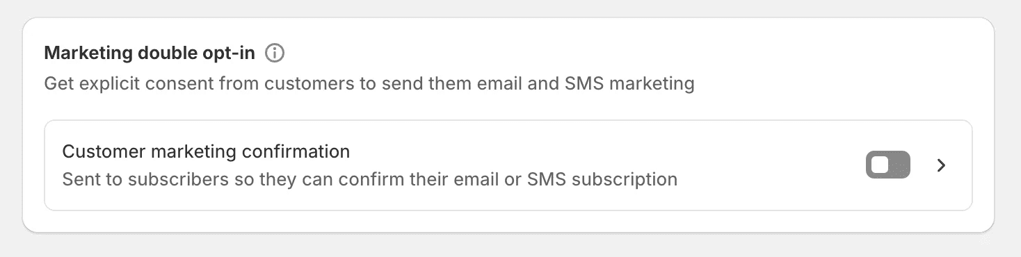 Enable double optin