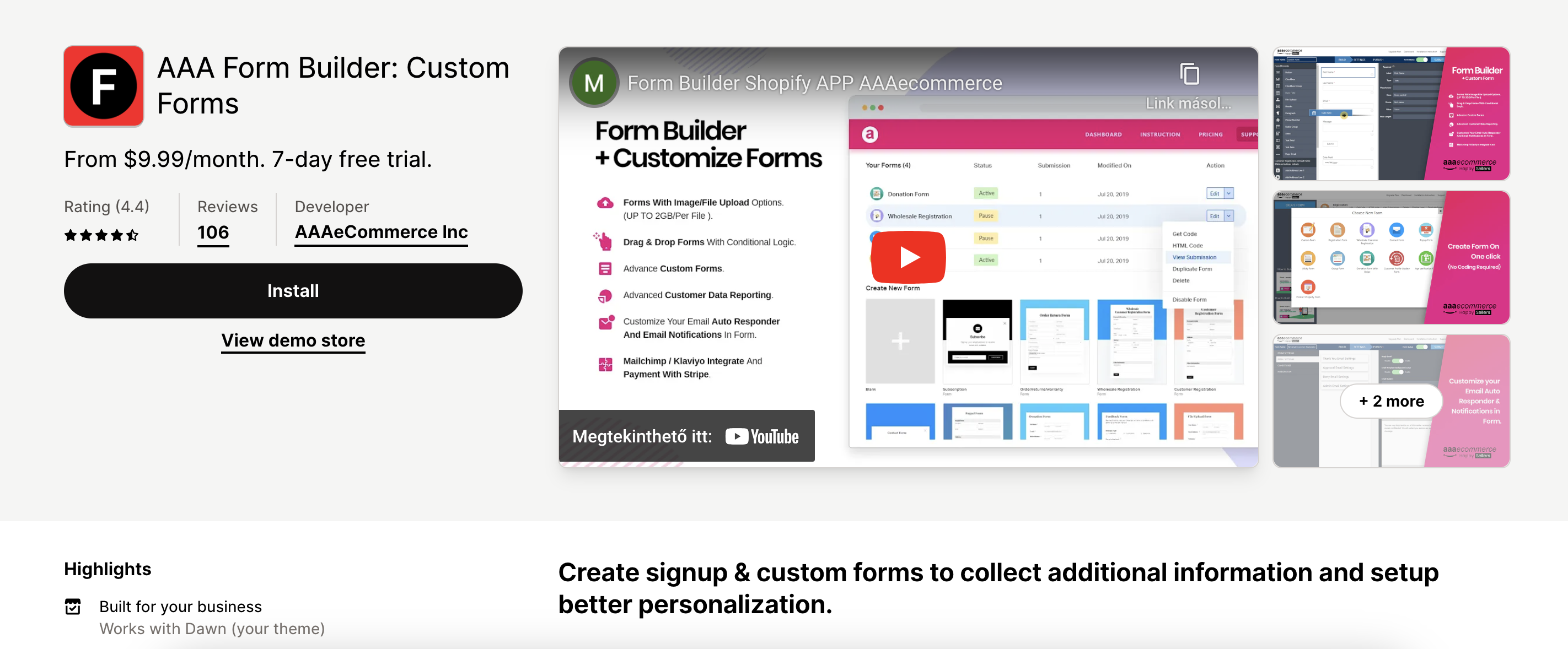 AAA Form Builder: Custom Forms