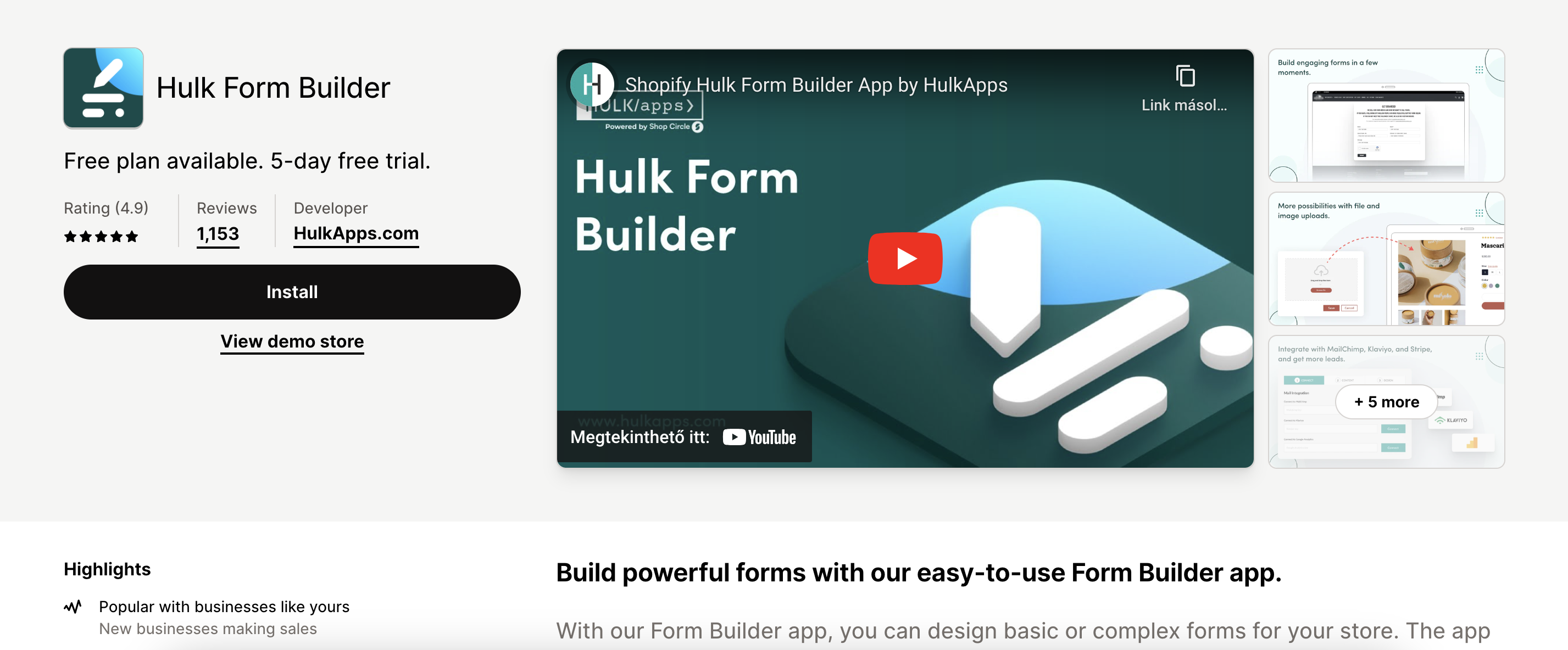 Hulk Form Builder in the app store