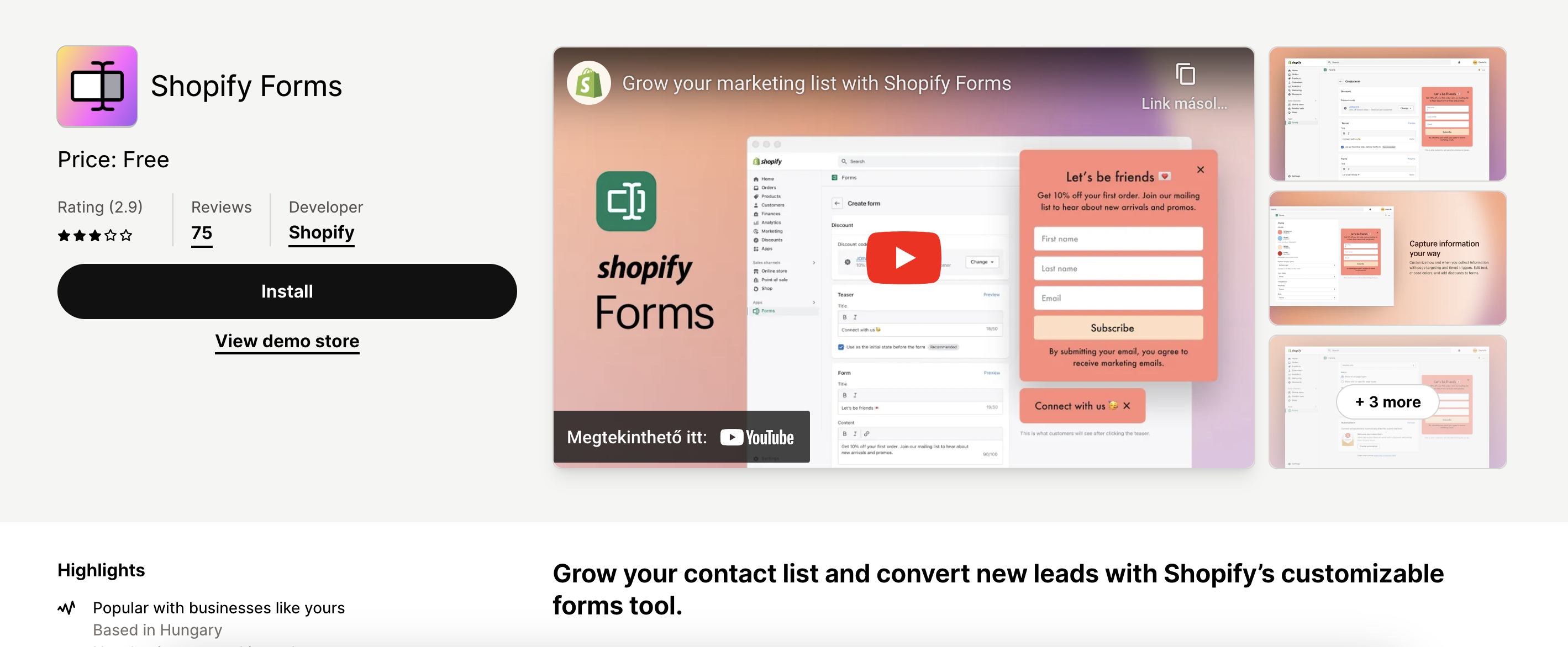 Shopify Forms is a powerful contact form builder