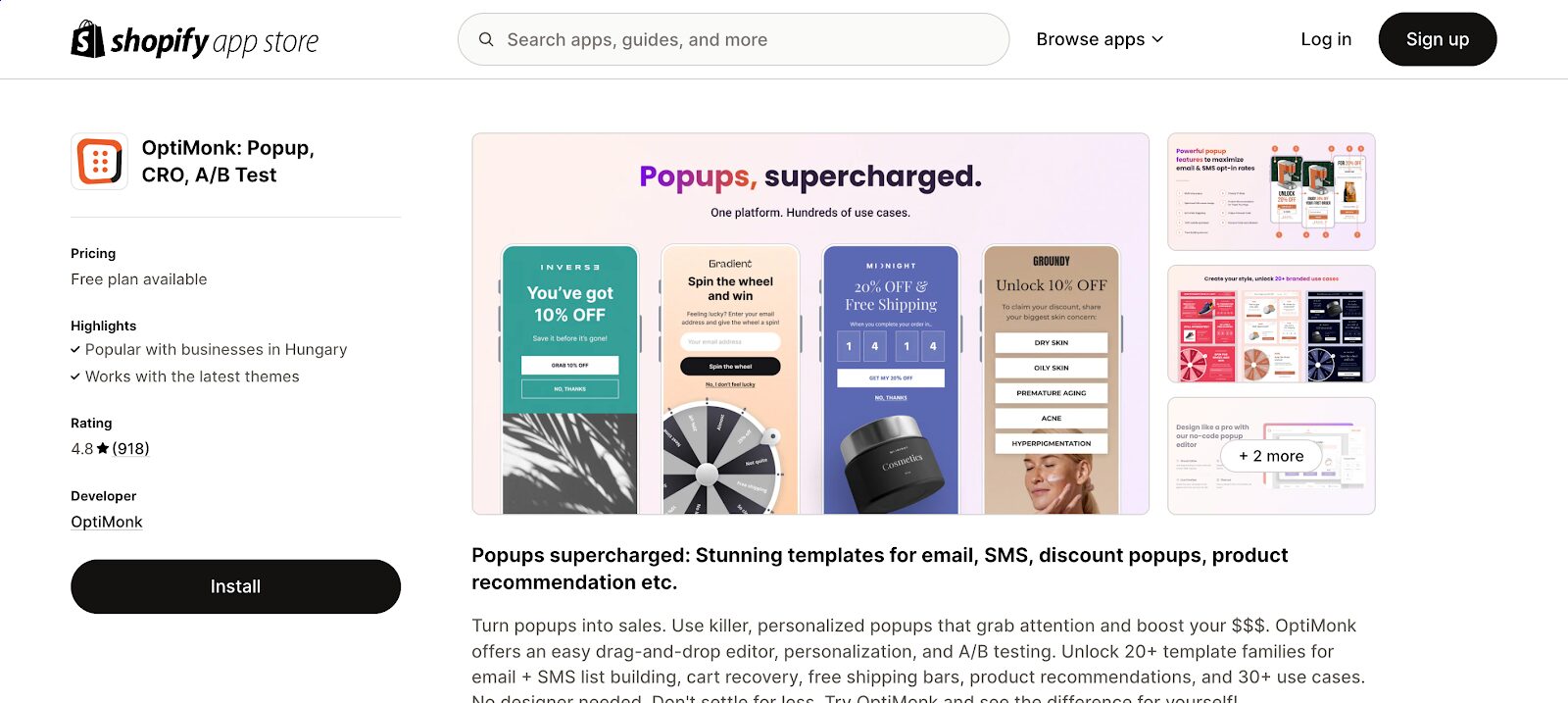 OptiMonk is a powerful CRO app to boost sales with upsell popups.