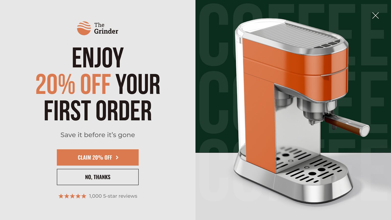 Email popup example