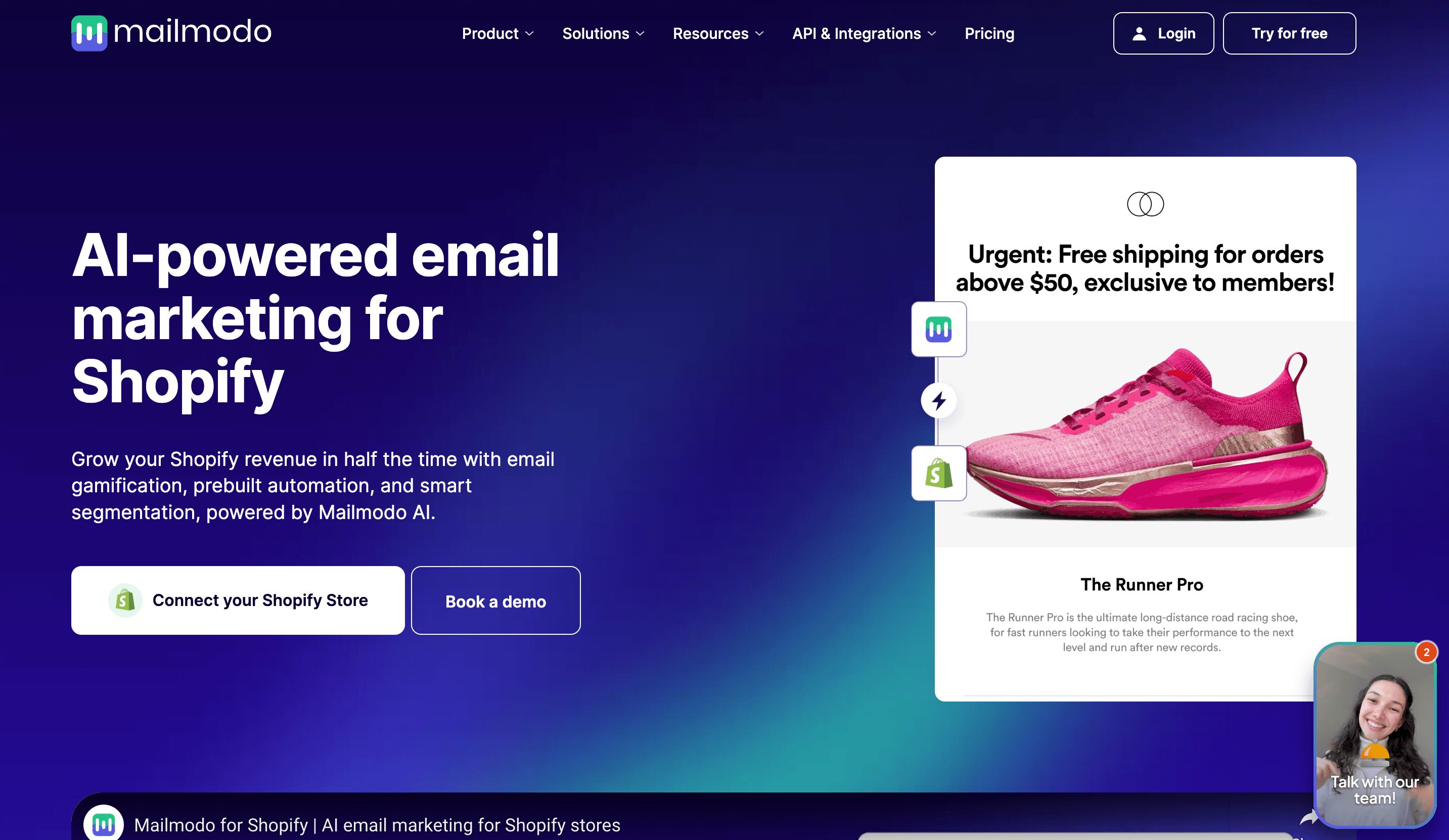 Mailmodo Shopify email marketing app